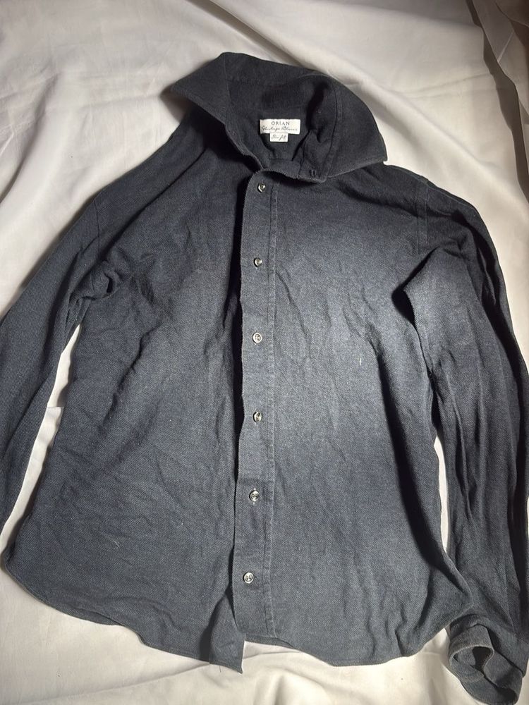 Men's Charcoal Button-Up Shirt