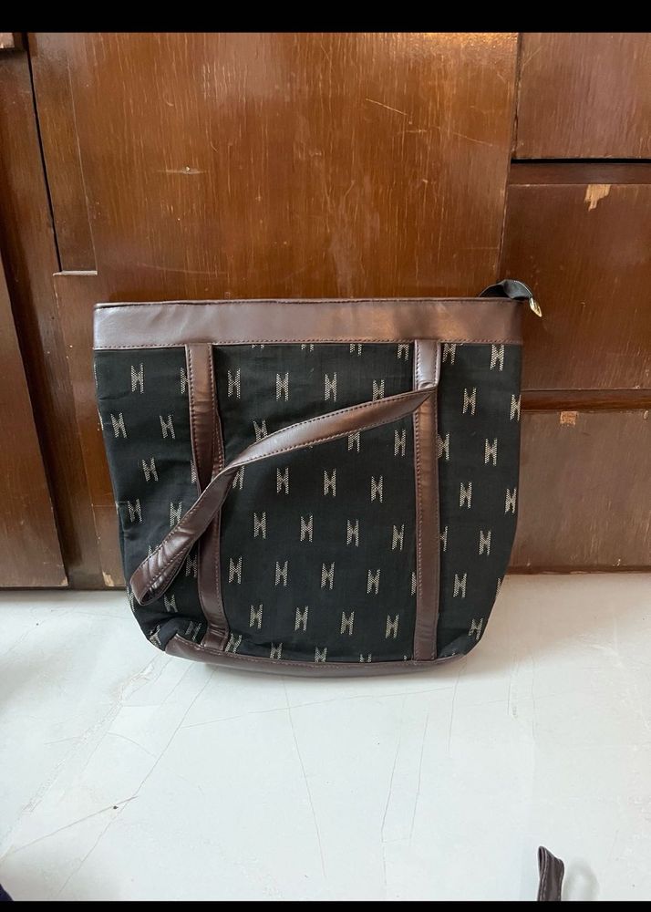 Stylish Black Monogram Tote Bag