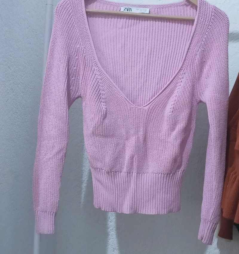 ZARA Lavender Knit Sweater
