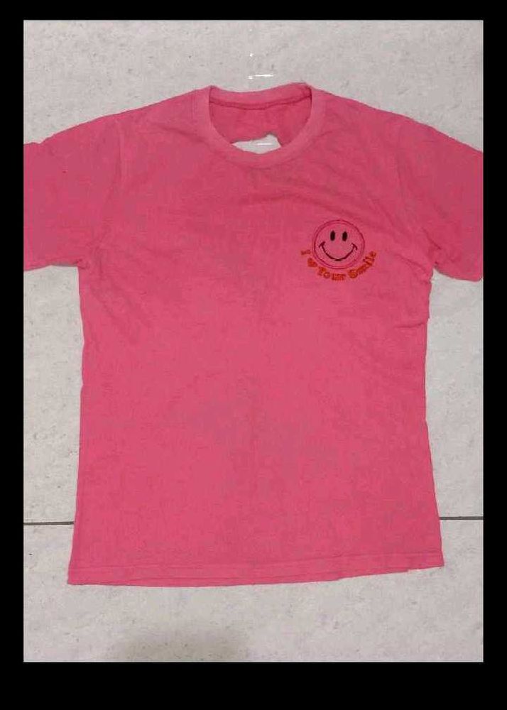 Pink Smiley Graphic Tee