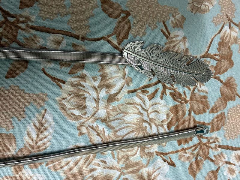 Silver Feather Elastic Belt