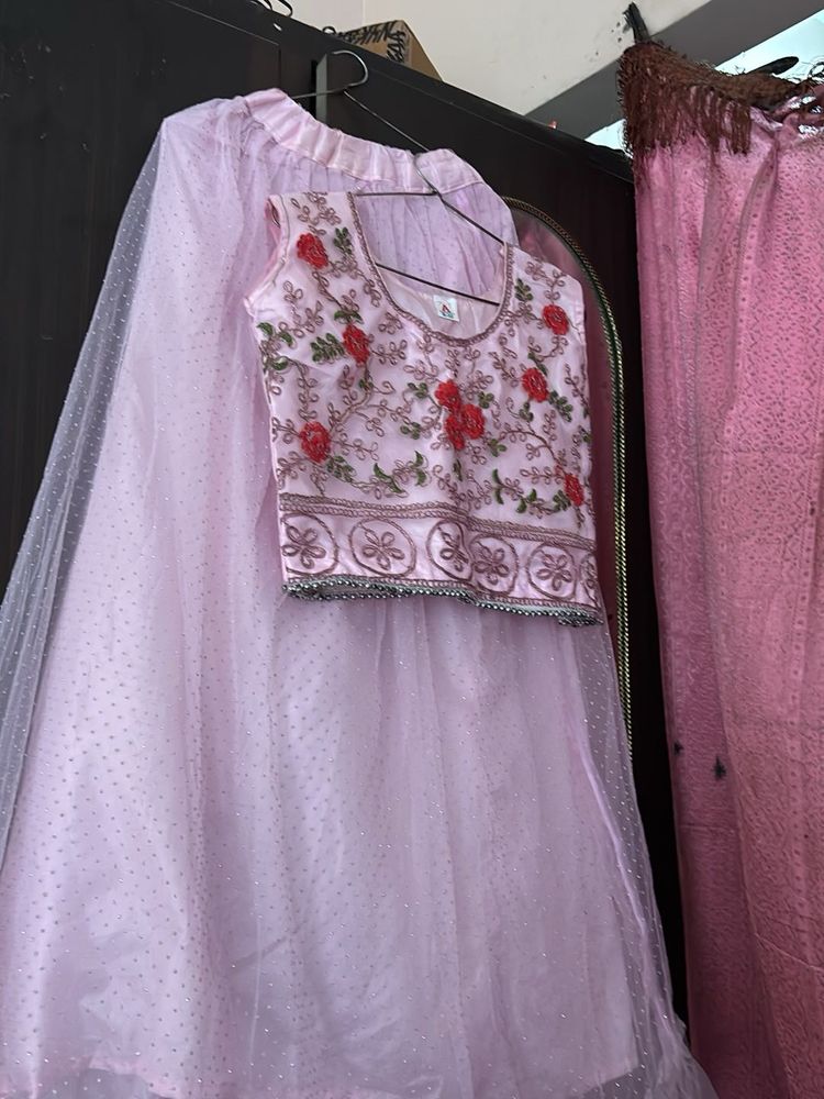 Beautiful Pink Embroidered Lehenga Choli