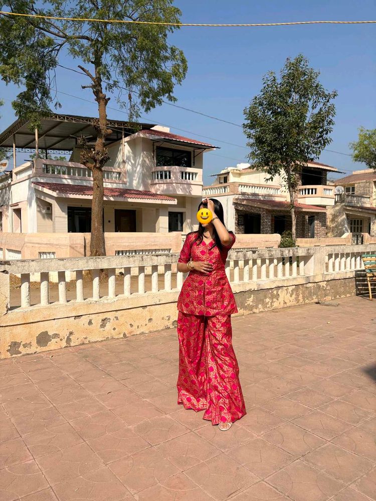 Elegant Pink Kurta Set with Palazzo