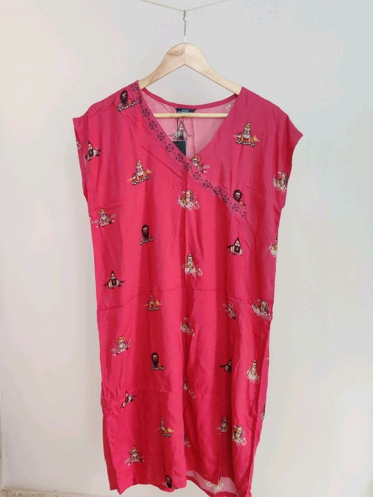 Cute Kurta Tunic With Sadhus Printed