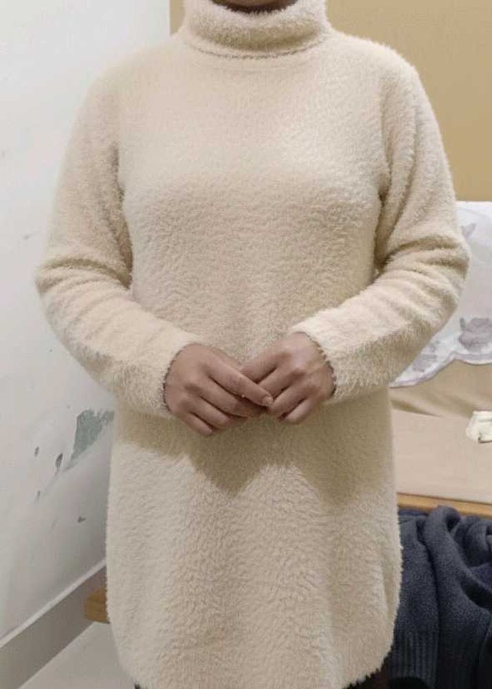Cozy Cream Knit Sweater Dress twin in one