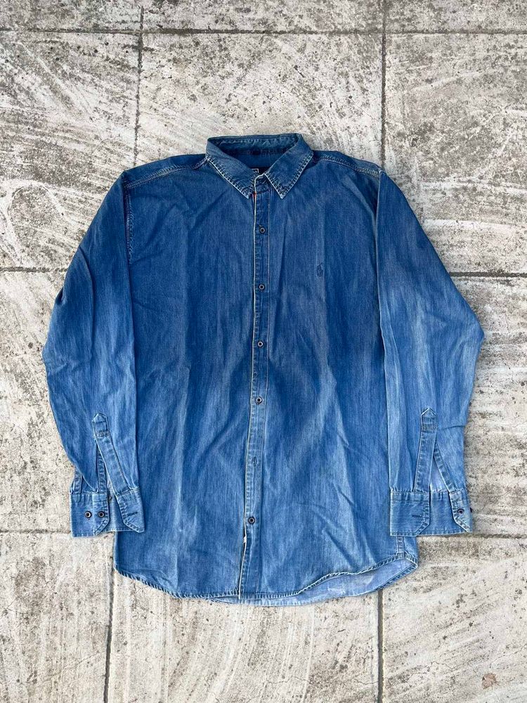 ralph lauren Men's Blue Denim Long Sleeve Shirt
