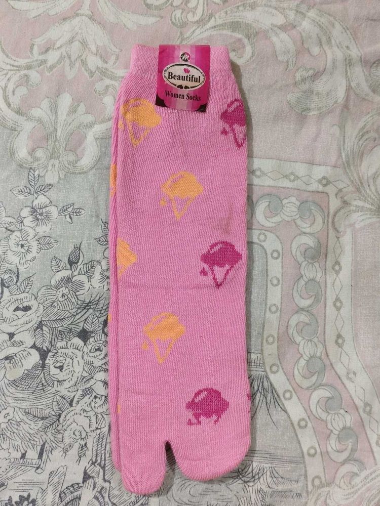 Cute Pink Ice Cream Socks