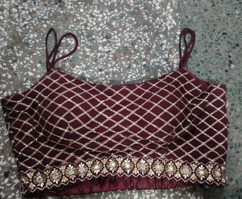 Embellished Designer Blouse with sharara
