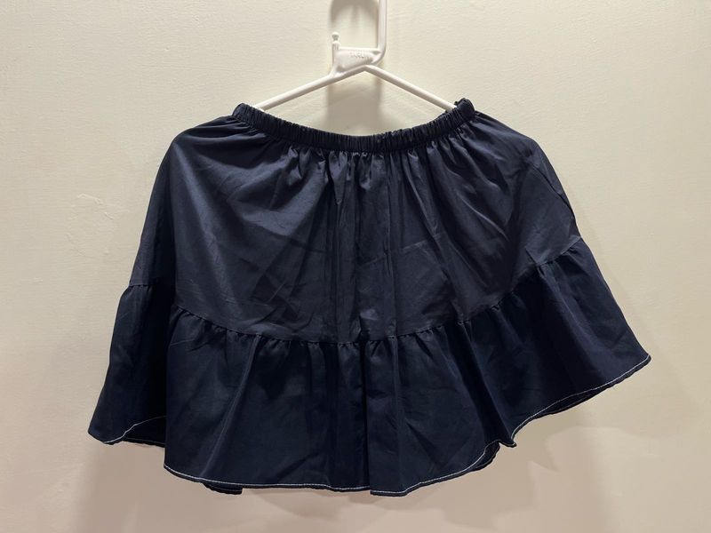 Navy Blue Tiered Skort
