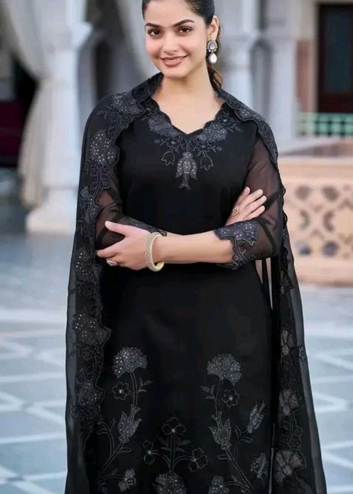 Elegant Black Kurta Set with dupatta