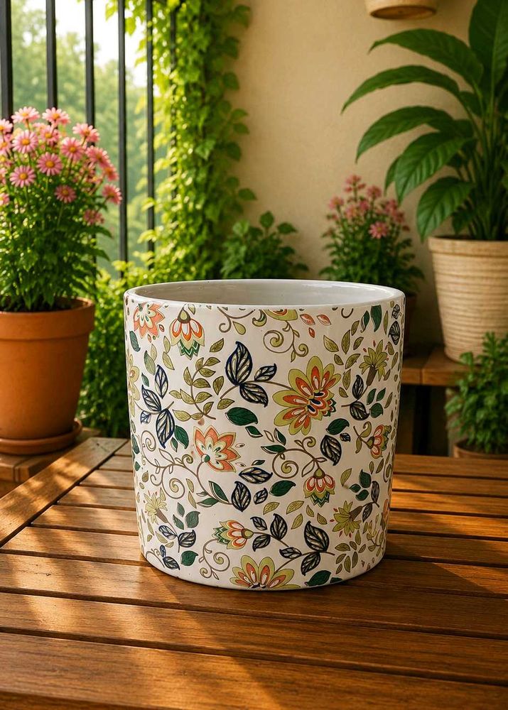 Floral Ceramic Planter