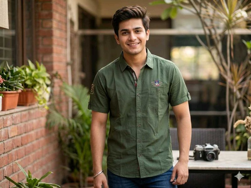 Stylish Olive Green Short Sleeve Shirt