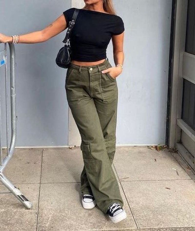 Y2k Olive Denim Cargo⛓️