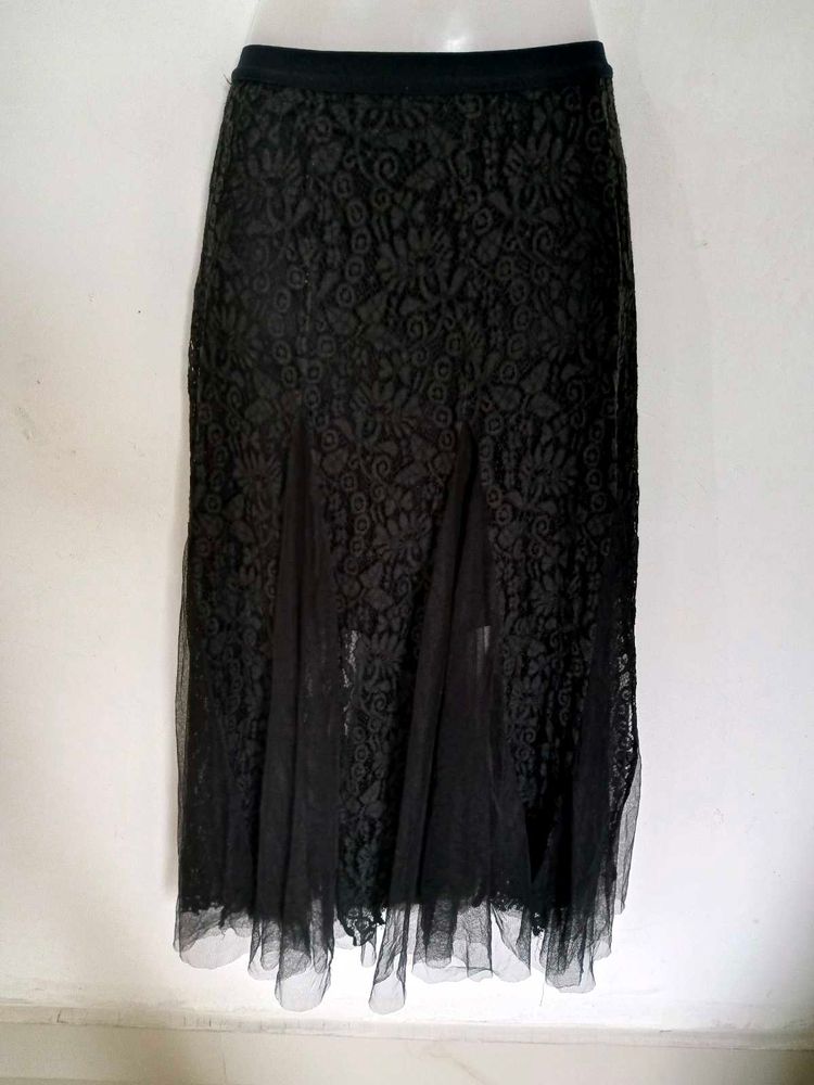 Elegant Black Lace Skirt