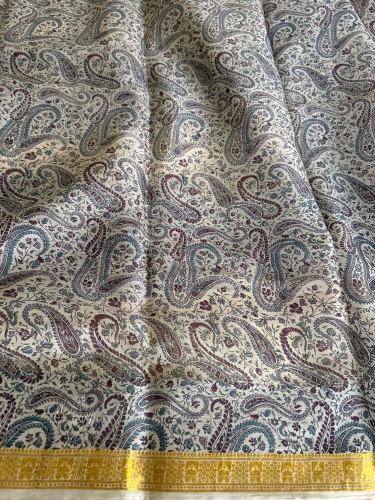 Pure silk printed Paisley Saree
