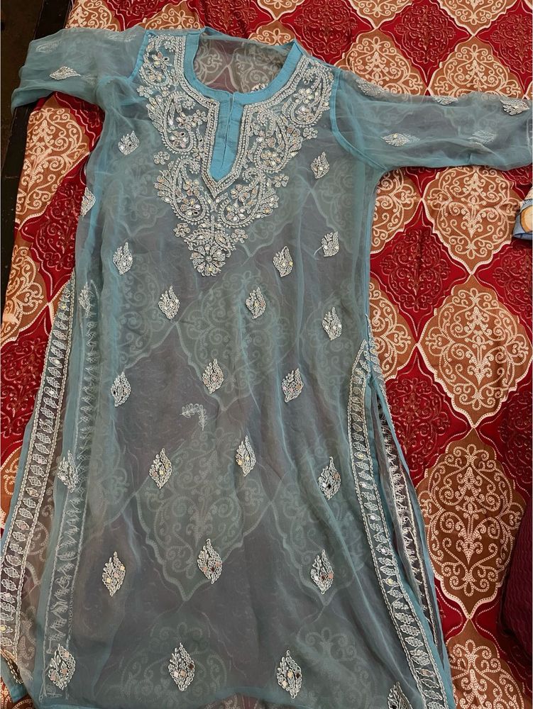 Embellished Blue Kurta