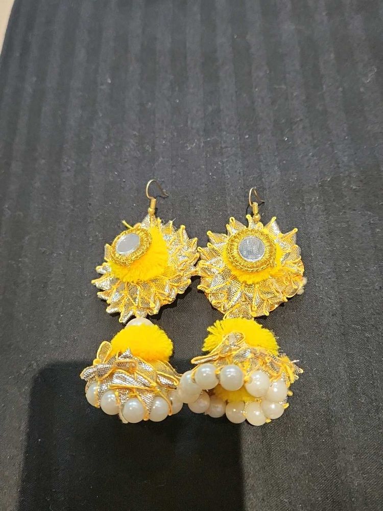 Yellow Tassel Earrings