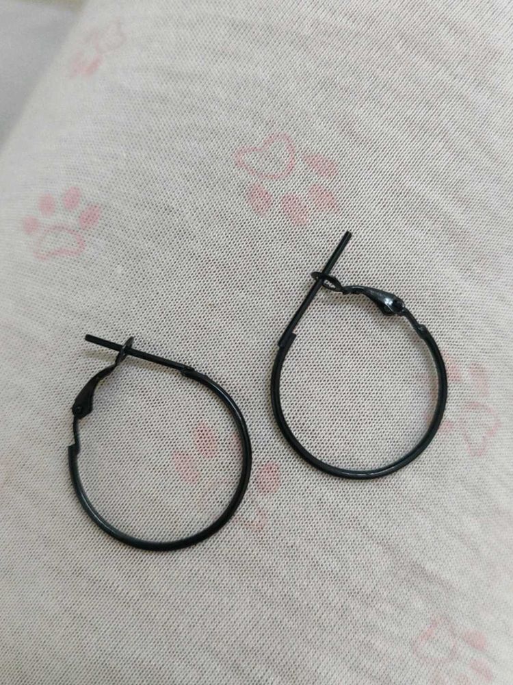 Black Hoop Earrings
