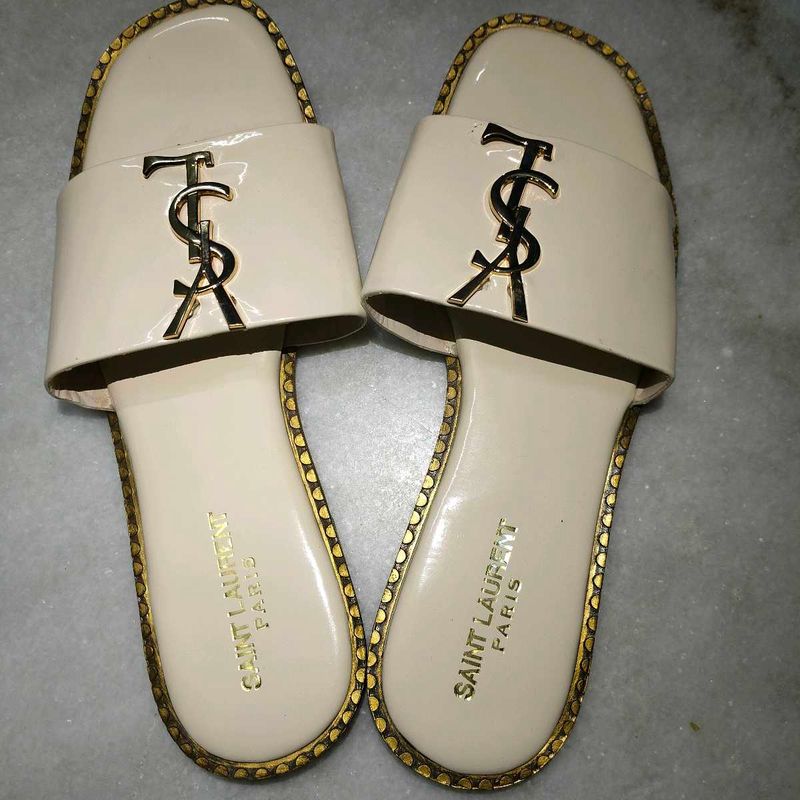 FIXED PRICE Elegant Cream &amp; Gold Slip-On Sandals
