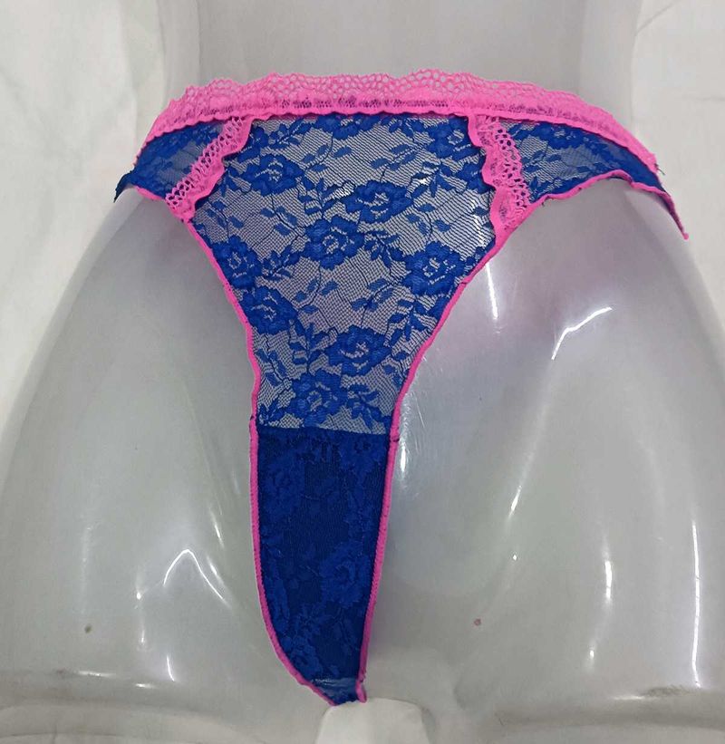 Blue Lace ⭐Thong with Pink Trim⭐