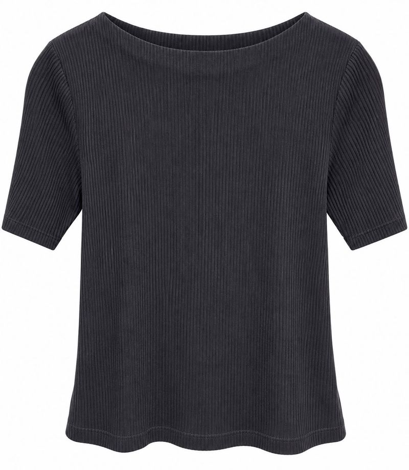 Ribbed Black T-Shirt