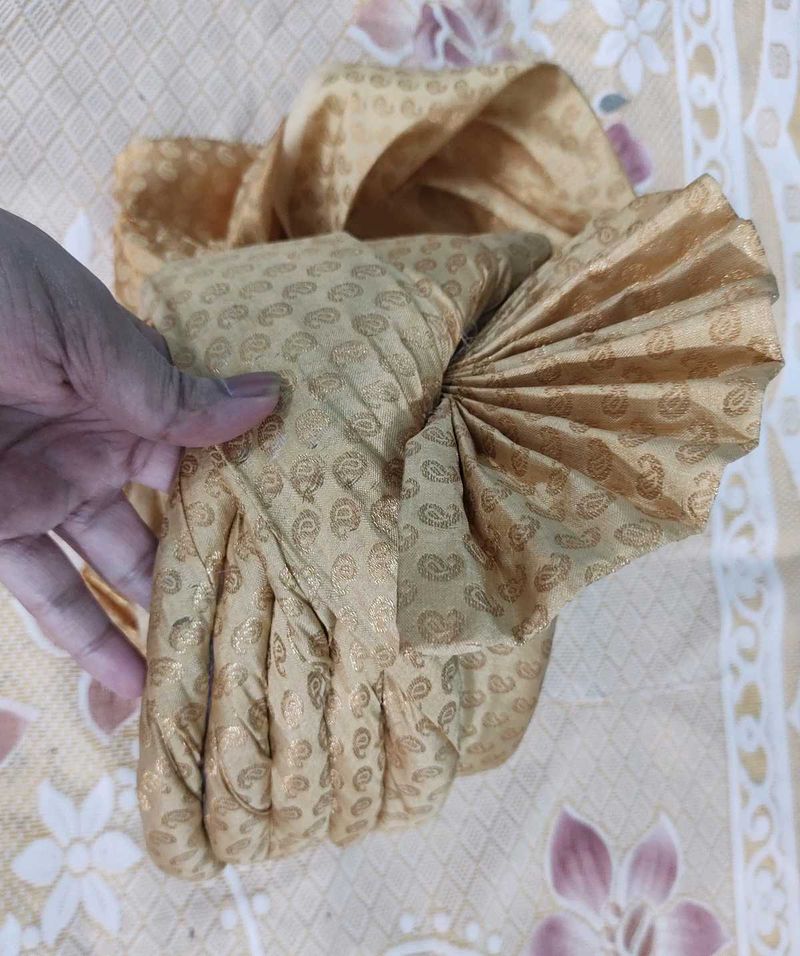 Golden Brocade Turban (Pagri) Sehra for Sherwani