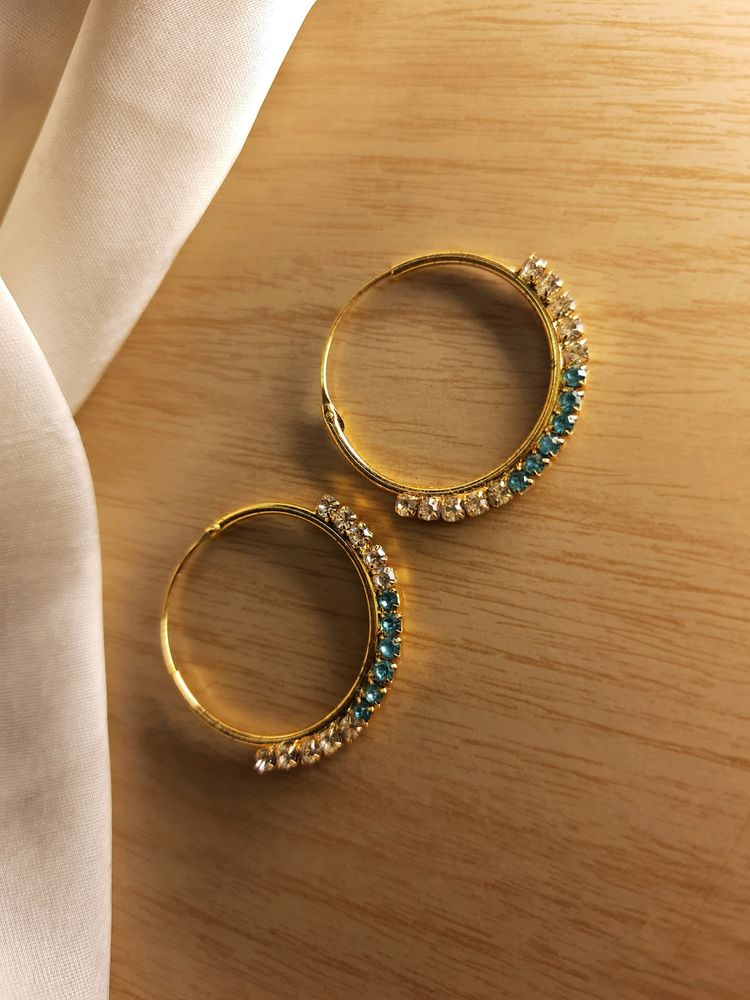 Gorgeous Candy Girl with Rhinestone Hoop Earrings💙 Combo - 4 (Red, Green, Purple and Red)