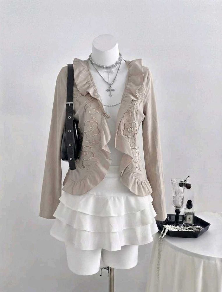 Fairycore Floral Embroidered Cardigan