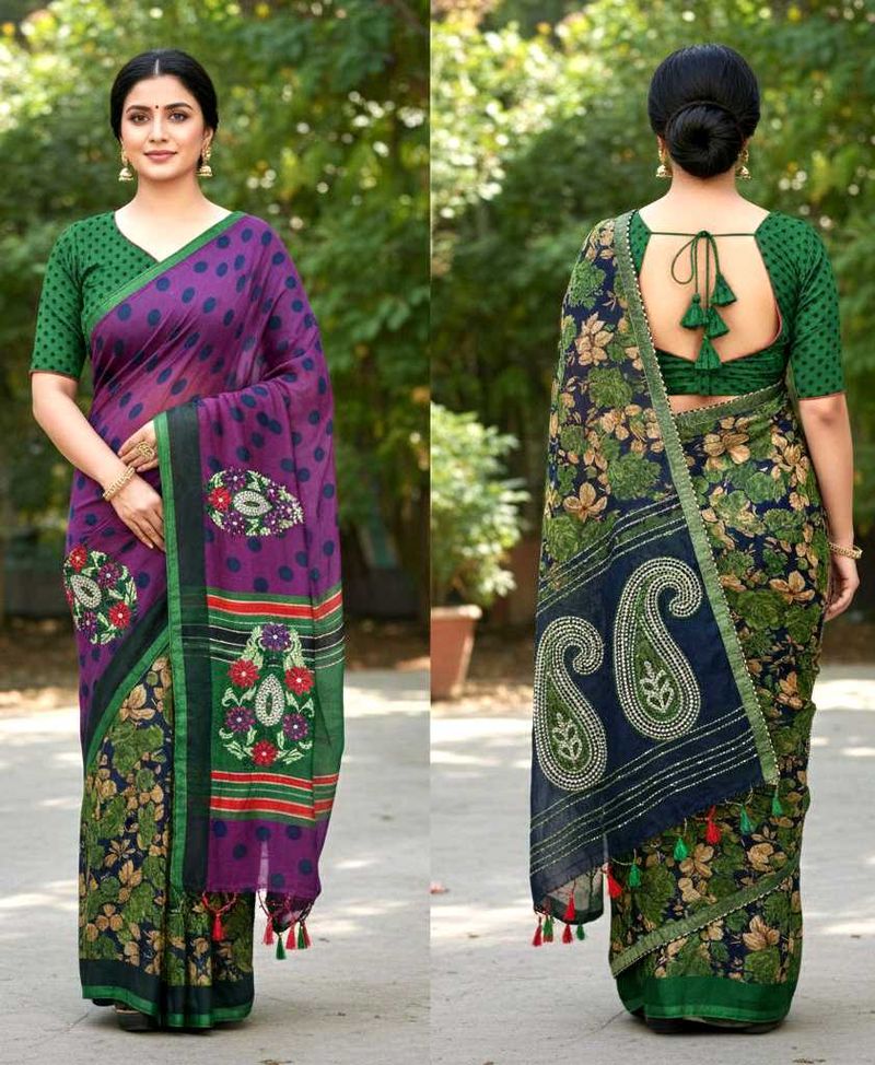 Hot Deal Combo of Exquisite Green Sarees