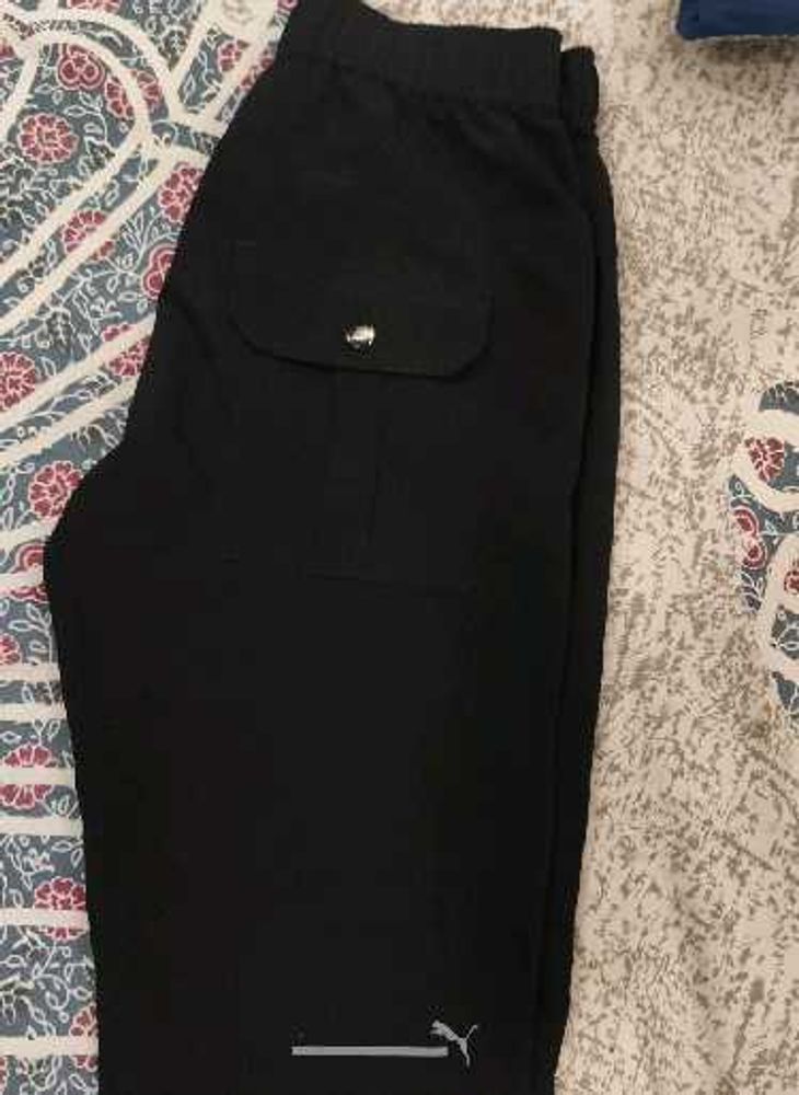 women's Black Puma Cargo Pants