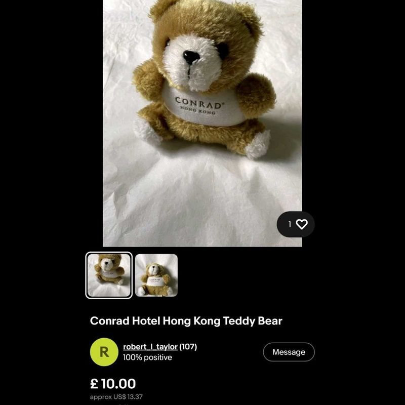 Rare vintage Conrad Hong Kong Hotel Teddy Bear