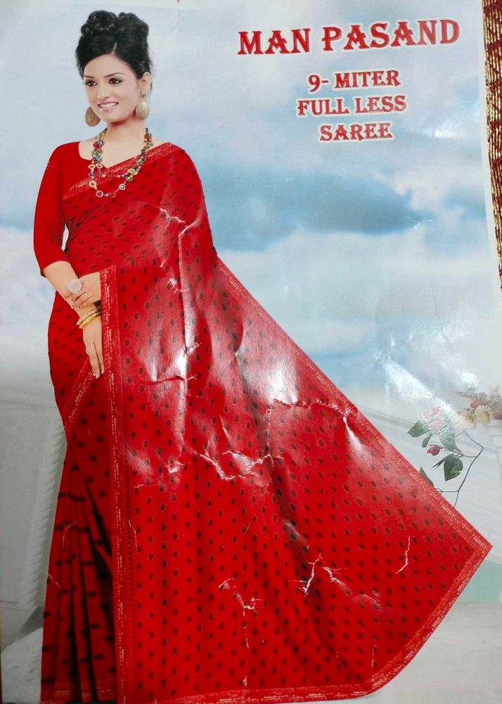 ❤️✨ STUNNING RED GEORGETTE SAREE – BRAND NEW! ✨❤️