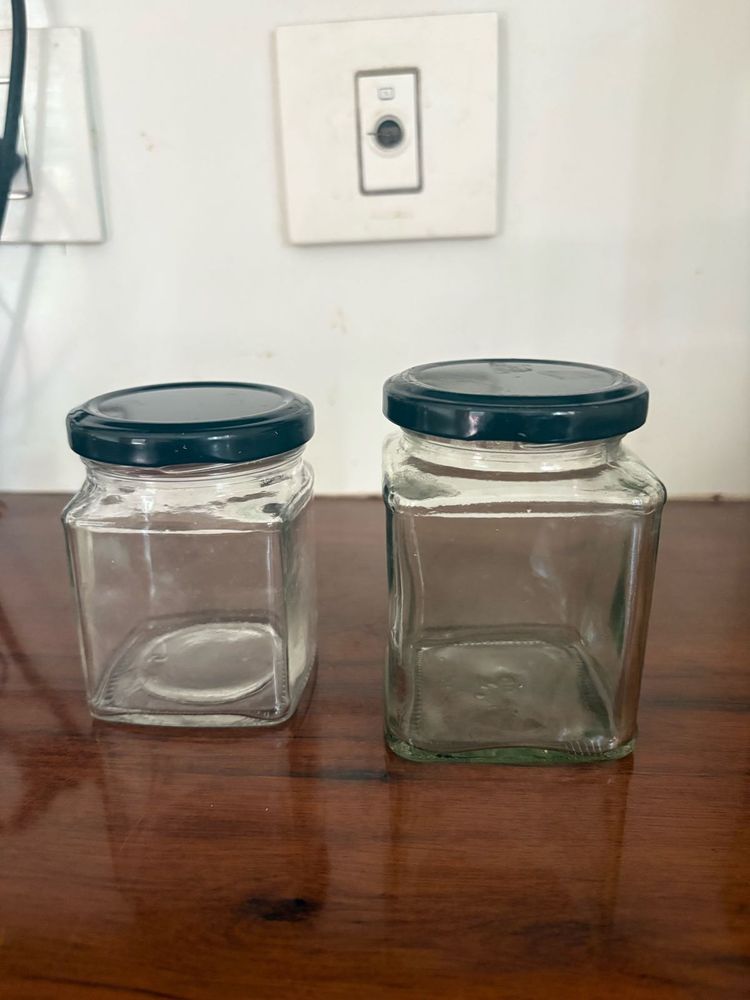 set of glass jar