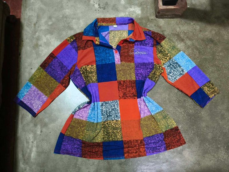 Patchwork Print Top