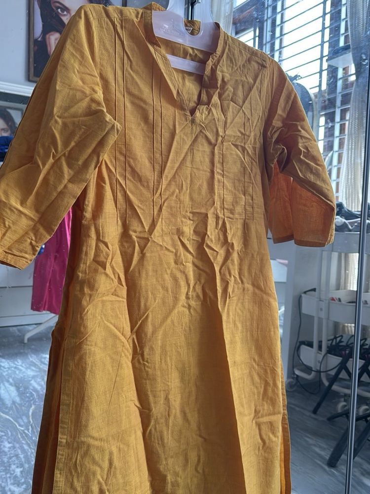 Yellow Cotton Kurta