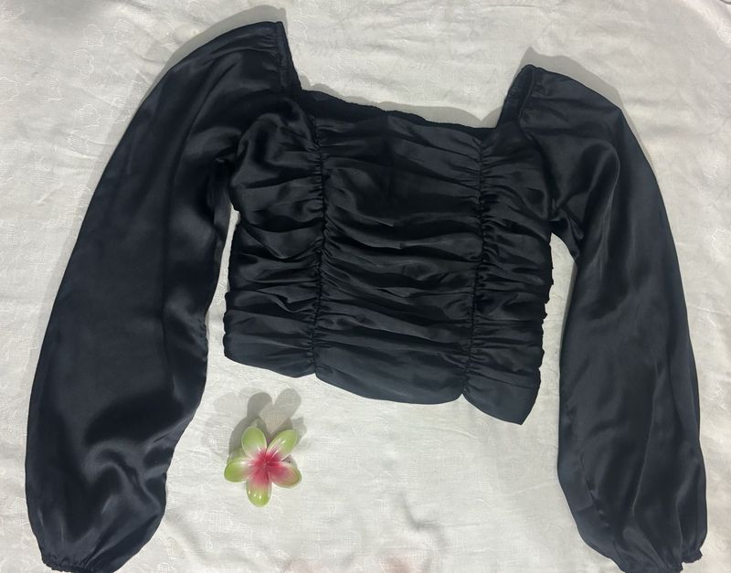 party wear satin Long Sleeve Top
