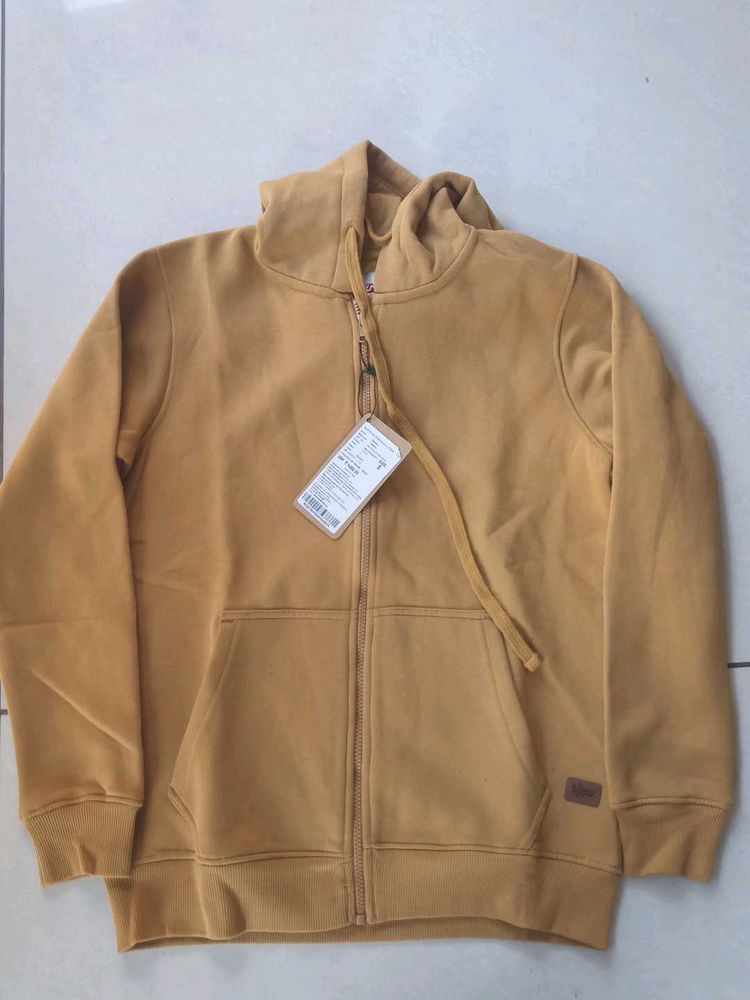 Men's Yellow Zip-Up Hoodie