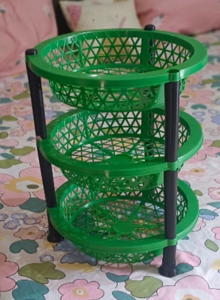 3-Tier Green Organizer Basket