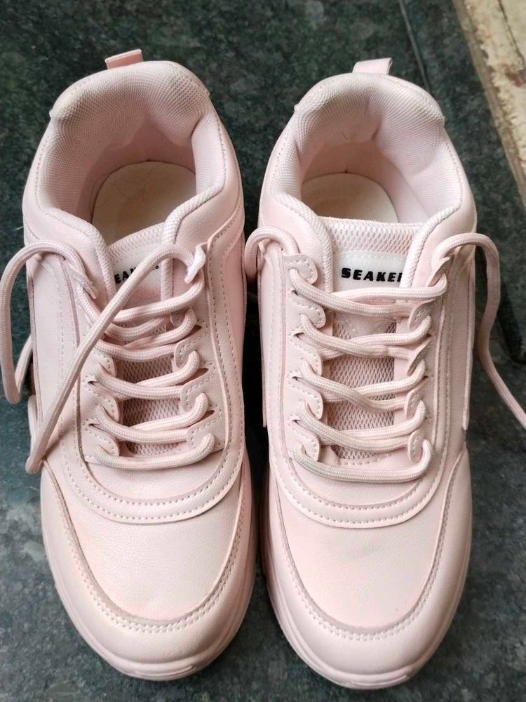 Pink Chunky Sole Sneakers
