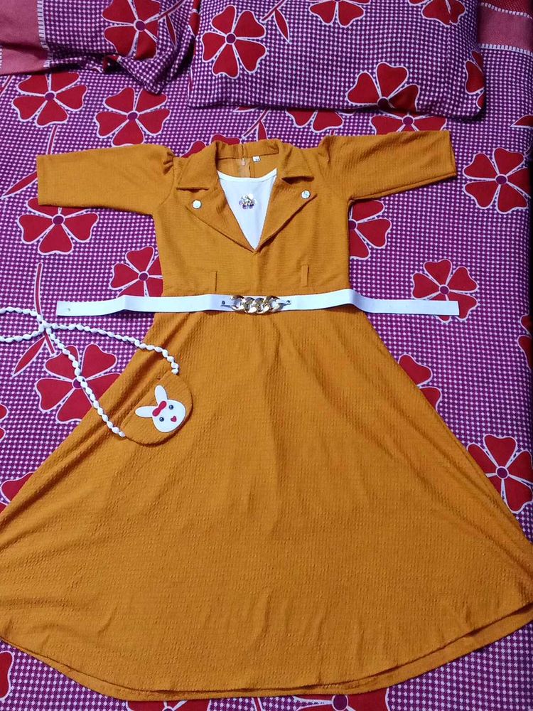 Cute Girl's Dress with Bag