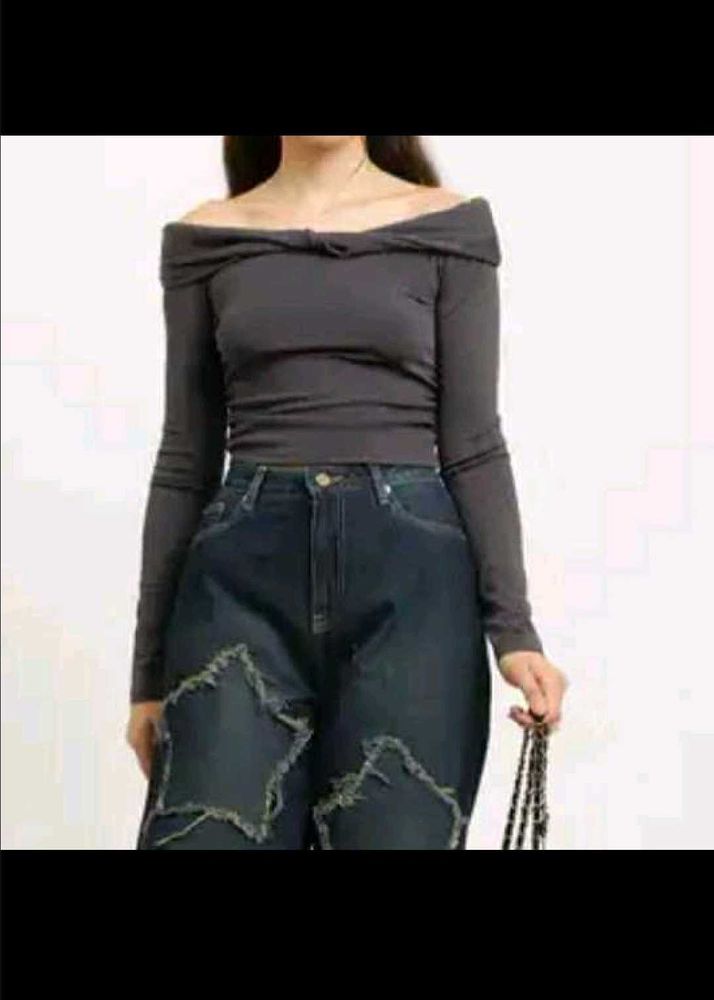 Off-Shoulder Long Sleeve Top