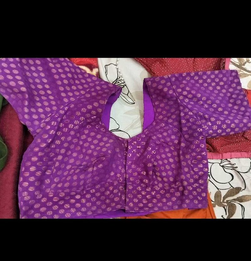 Purple Brocade Blouse