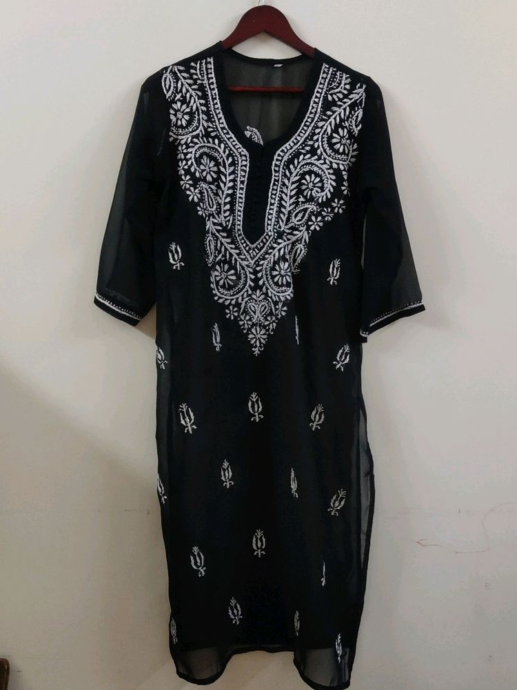 Black Hand embroidery Kurta