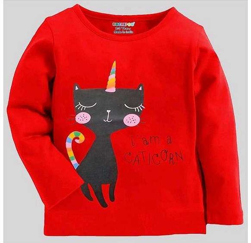 Red Catcorn Long Sleeve T-Shirt