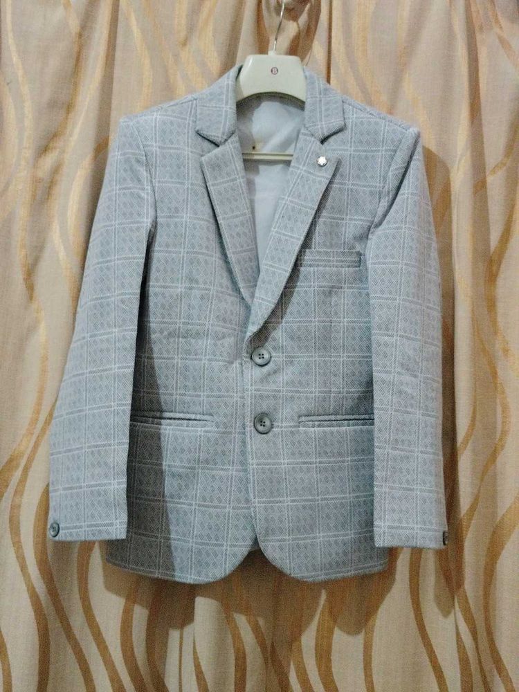 Men's Grey Checkered Blazer