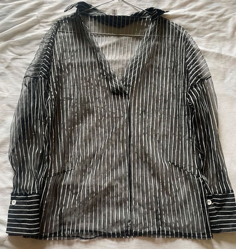 Striped Sheer Blouse