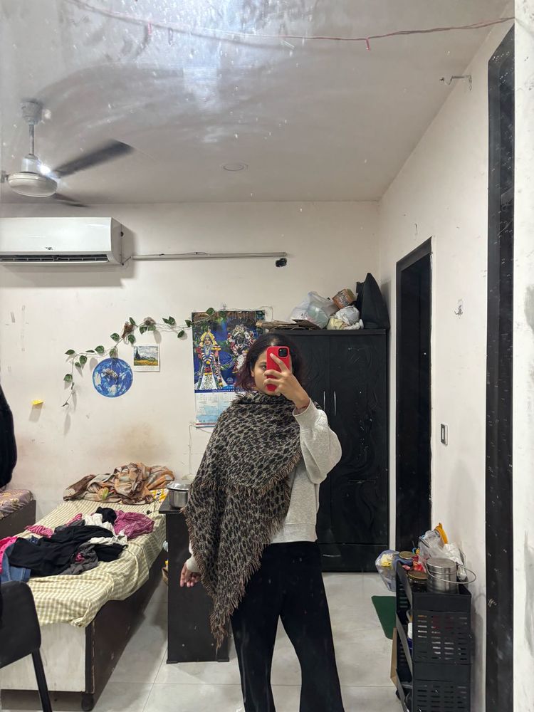 Leopard Print Fringed Scarf