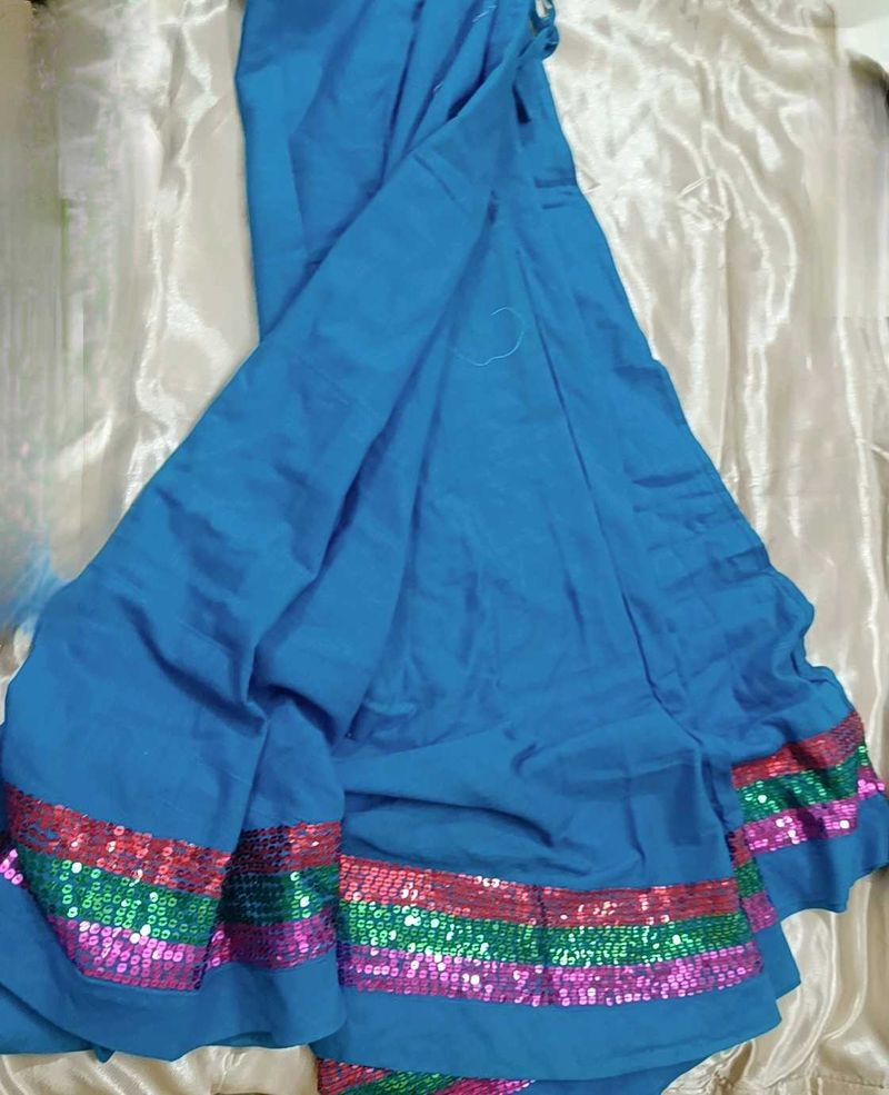 Blue Sequin Ethnic Skirt