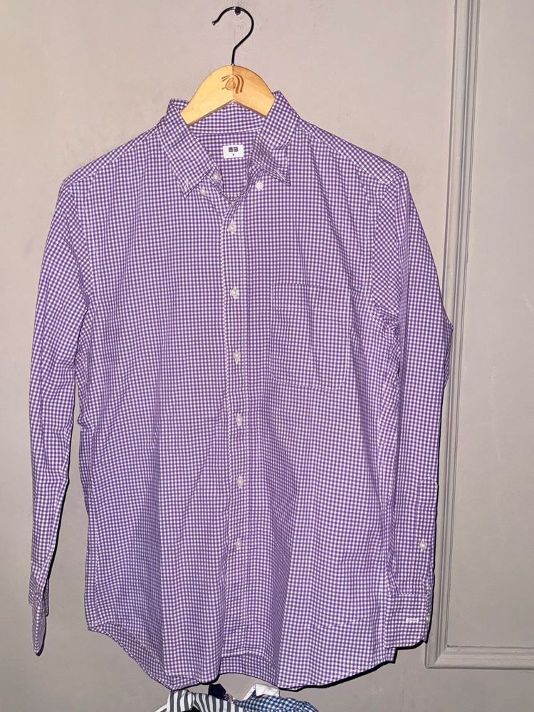 Uniqlo Purple Gingham Check Shirt
