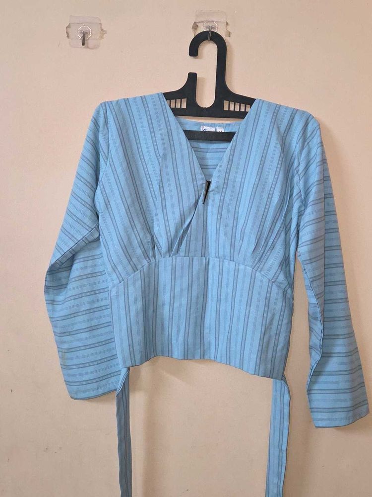 Blue Top with strings
